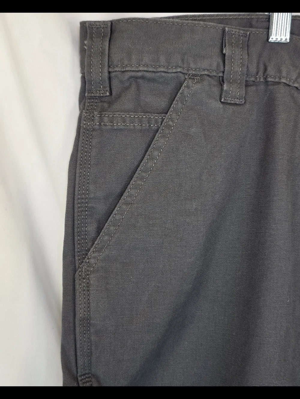 NWT Carhartt Rugged Flex Canvas Work Shorts Mens 46 Grey Relaxed Fit BS2514-M